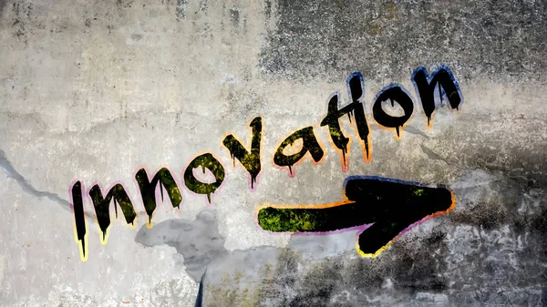 Graffiti de pared a la innovación — Foto de Stock