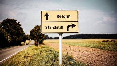 Duruş karşı reform sokak Işareti