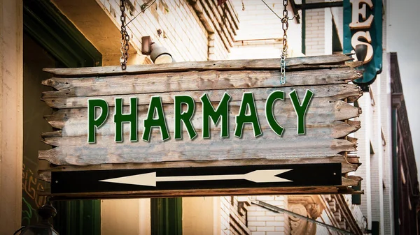 Street Sign to Pharmacy — Stock Photo, Image