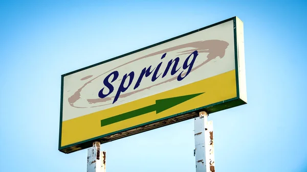 Street Sign to Spring — Stock Photo, Image
