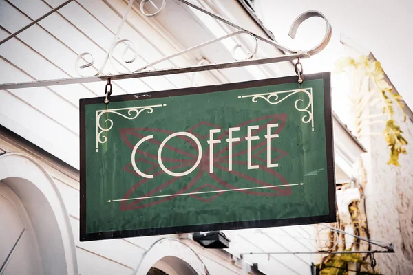 Kahve için sokak tabelası — Stok fotoğraf