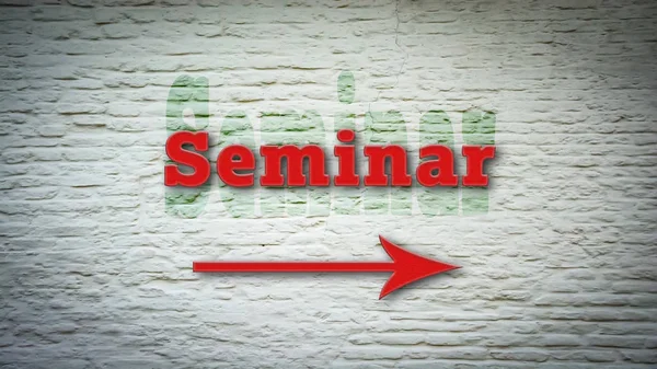 Street Sign to Seminar — Stock Photo, Image