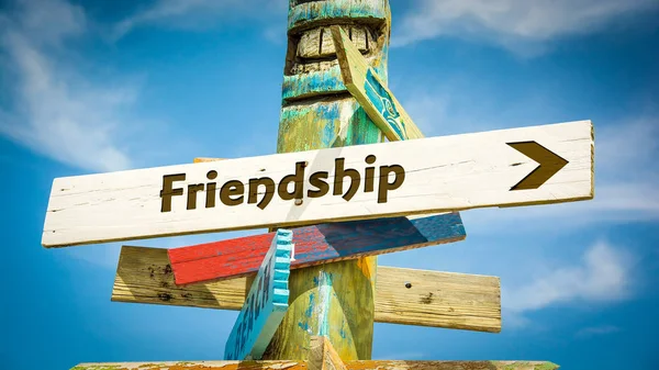 Street Sign to Friendship — Stock Photo, Image