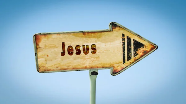 Straßenschild zu Jesus — Stockfoto