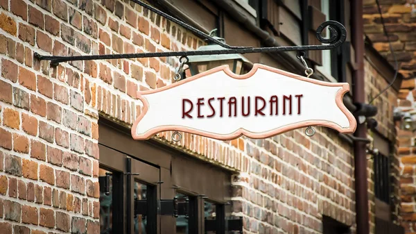 Señal de calle al restaurante — Foto de Stock