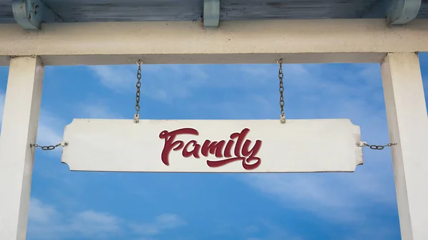 Straatnaambord aan familie — Stockfoto