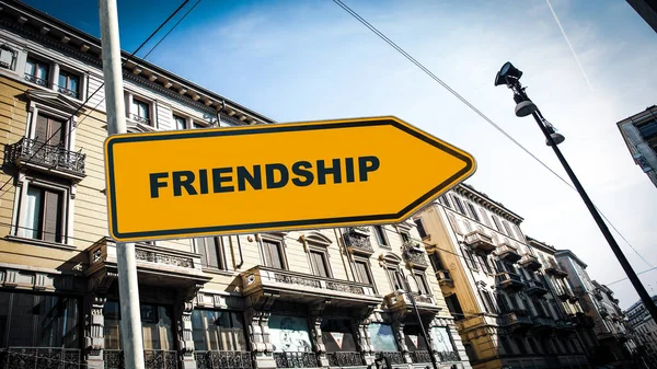 Dostluk için sokak tabelası — Stok fotoğraf