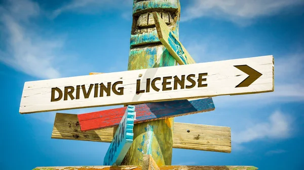 Carnet de conducir Street Sign — Foto de Stock