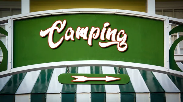 Street Sign to Camping — Stock Photo, Image