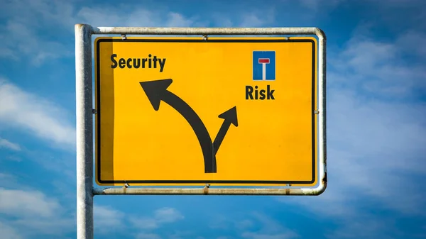 Street Sign to Security versus Risk — Stock Photo, Image