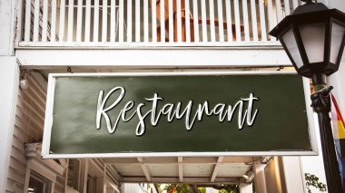 Restoran için sokak tabelası