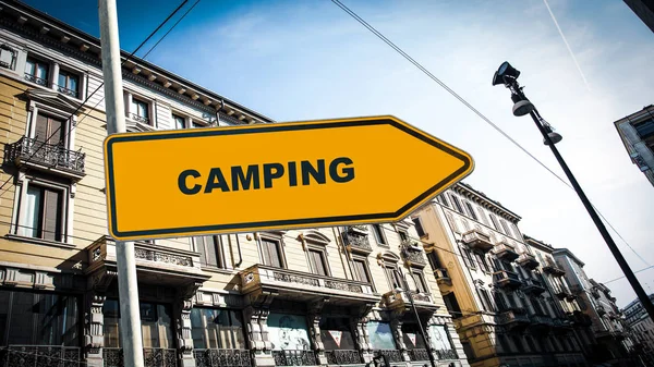 Street Sign to Camping — Stock Photo, Image