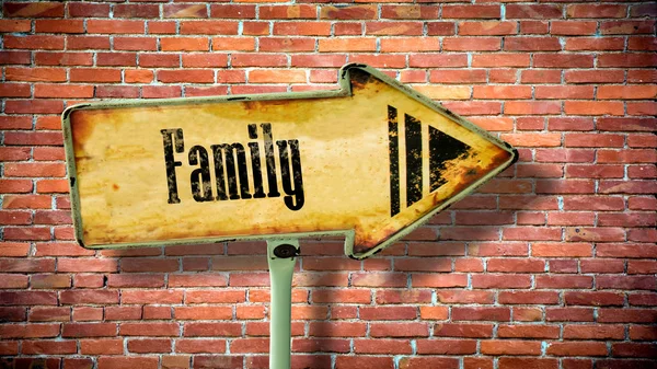 Straatnaambord aan familie — Stockfoto