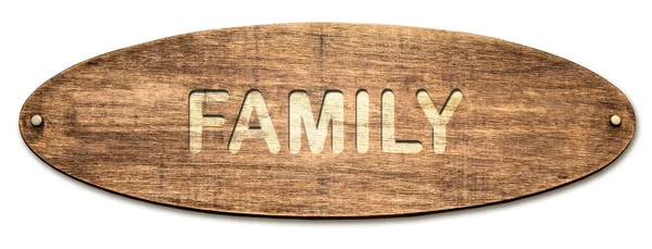 Straßenschild an Familie — Stockfoto