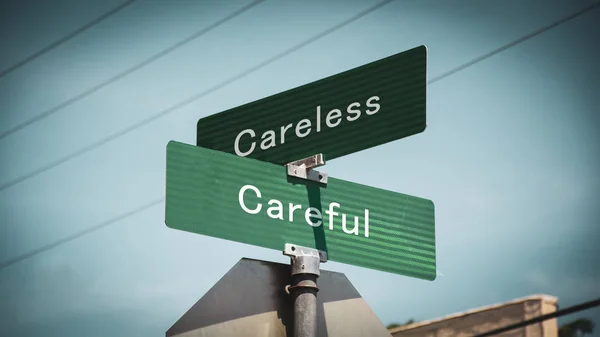 Street Sign Careful versus Careless — Stock Photo, Image