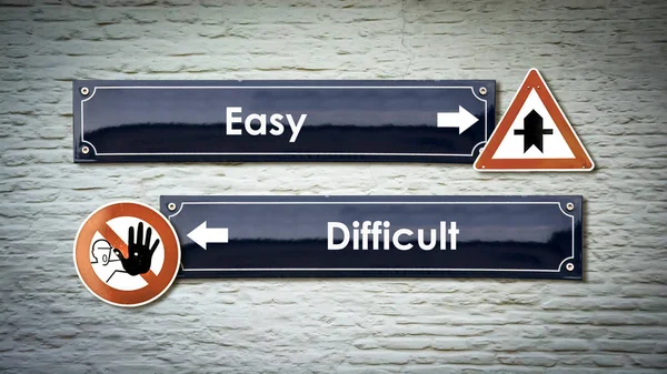 Street Sign to Easy versus Difficult — Stock Photo, Image
