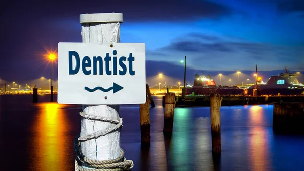 Вуличний знак стоматолога — стокове фото