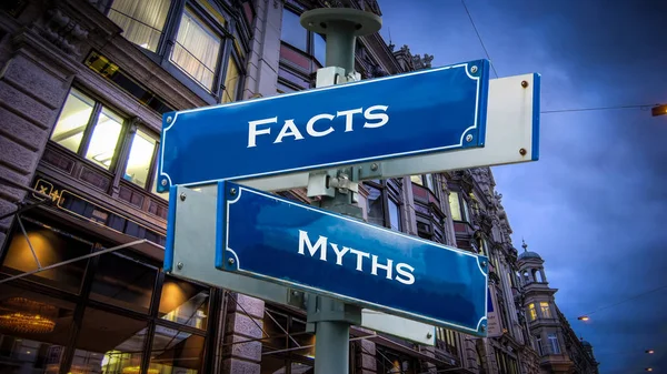 Street Sign to Facts versus Myths — Stock Photo, Image