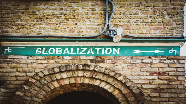 Straßenschild zur Globalisierung — Stockfoto