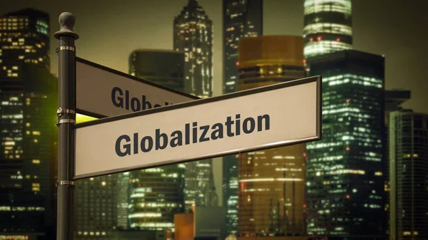 Sinal de rua para a globalização — Fotografia de Stock