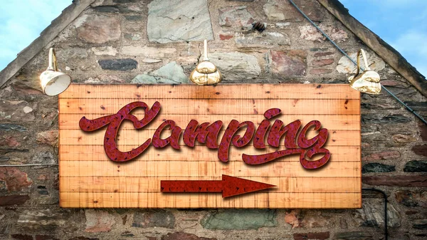 Señal de calle para Camping — Foto de Stock