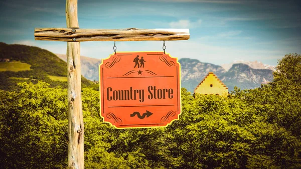 Señal de calle a Country Store — Foto de Stock