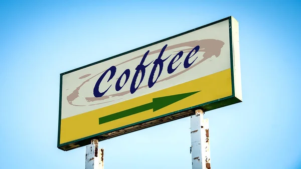 Kahve için sokak tabelası — Stok fotoğraf