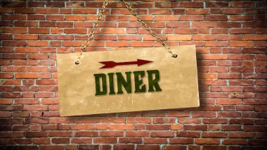 Diner için sokak tabelası