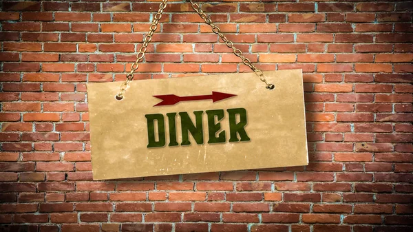 Señal de calle a Diner — Foto de Stock