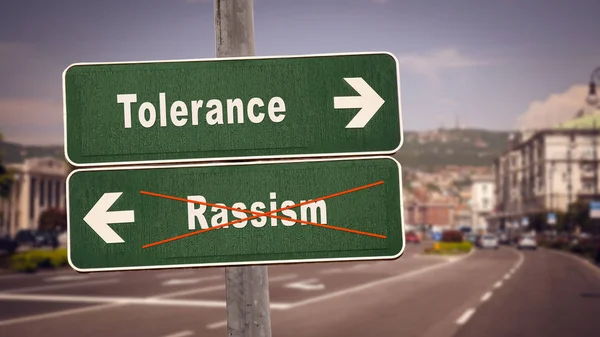 道路標識許容値と Rassism の比較 — ストック写真