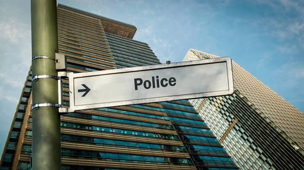 Street Sign to Police — Stock Photo, Image