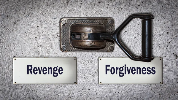 Wall Switch to Forgiveness versus Revenge — Stock Photo, Image