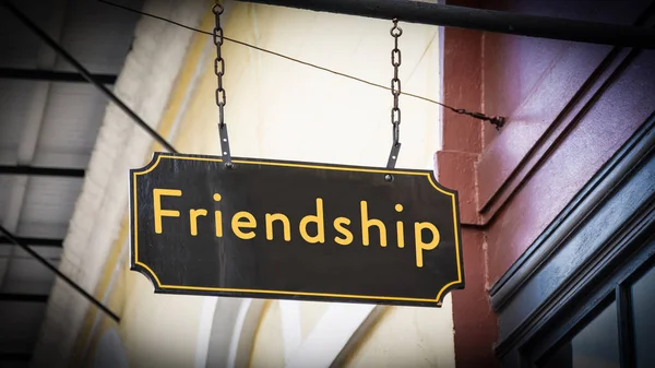 Уличный знак дружбы — стоковое фото