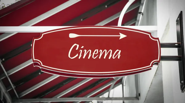 Street Sign to Cinema — Stock Photo, Image