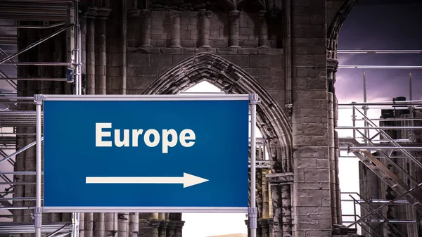 Street Sign to Europe — Stock Photo, Image