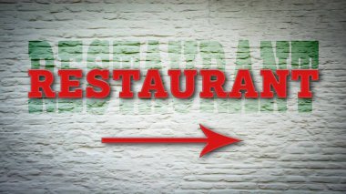 Restoran için sokak tabelası