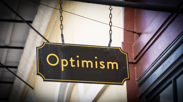 Az optimizmus utcatábla — Stock Fotó