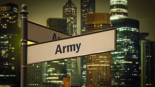 Street Sign to Army — Stock Photo, Image