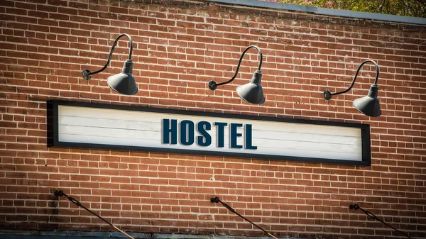 Straatnaambord naar Hostel — Stockfoto