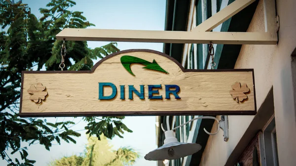 Señal de calle a Diner — Foto de Stock