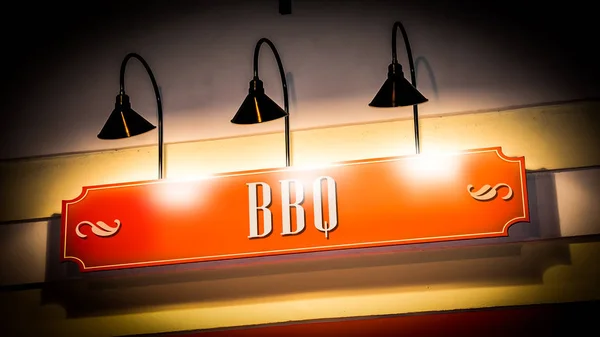 Street Sign to BBQ — Stock Photo, Image