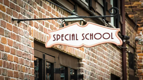 Szkoła specjalna Street Sign — Zdjęcie stockowe