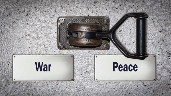 Wandwechsel hin zu Frieden versus Krieg — Stockfoto
