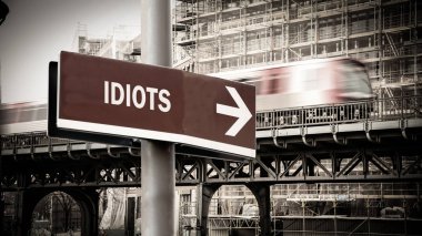 Street Sign to Idiots clipart