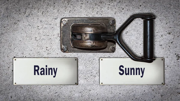 Interruttore da parete Sunny versus Rainy — Foto Stock
