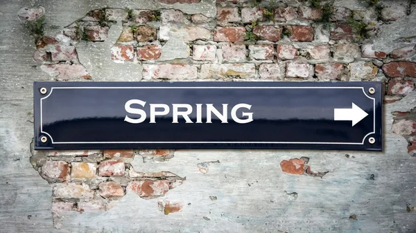 Vägskylt till våren — Stockfoto