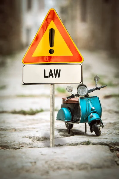 Straatnaambord aan wet — Stockfoto