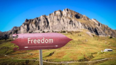 Özgürlük için sokak tabelası