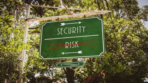 Street Sign to Security versus Risk — Stock Photo, Image