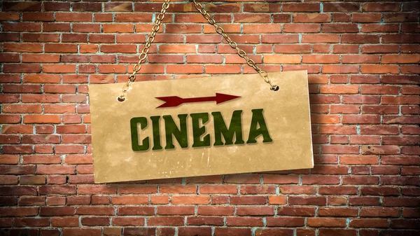 Segnale stradale per il cinema — Foto Stock